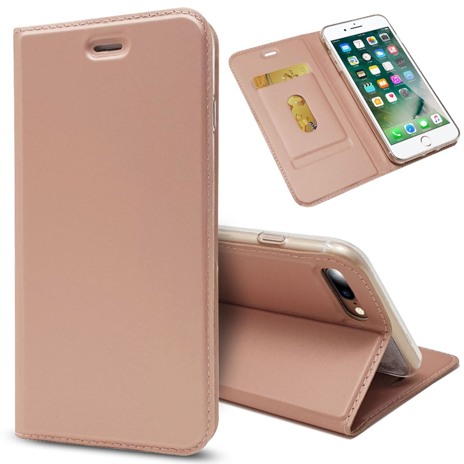 Case Flip Magnetverschluss, Plus NALIA iPhone Klapphülle Flip Apple, 7 8 iPhone verfügbar Plus, Nicht mit Cover,