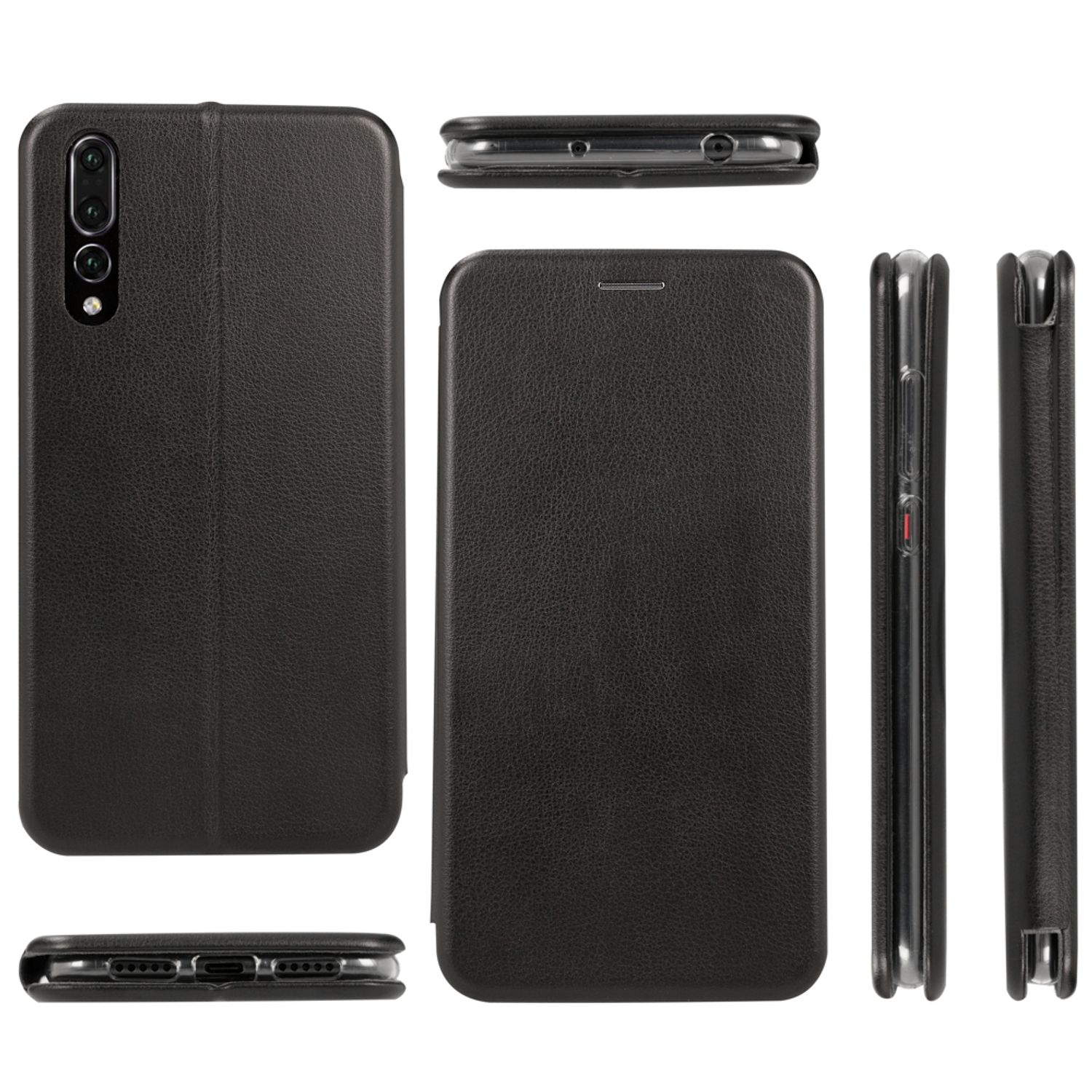 Flip mit Pro, Schwarz Flip Cover, Magnetverschluss, Case NALIA Huawei, Klapphülle P20