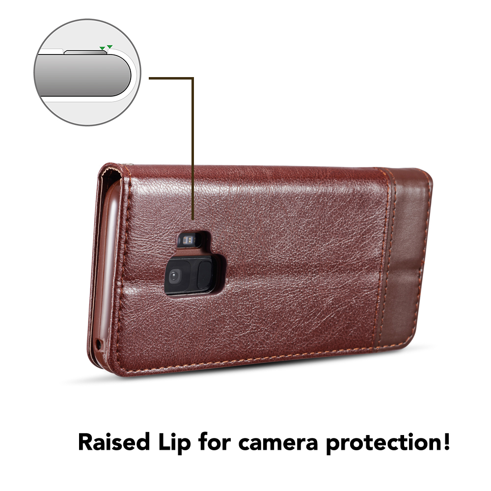 NALIA Flip Case Klapphülle Flip mit Braun Cover, S9 Samsung, Plus, Galaxy Magnetverschluss
