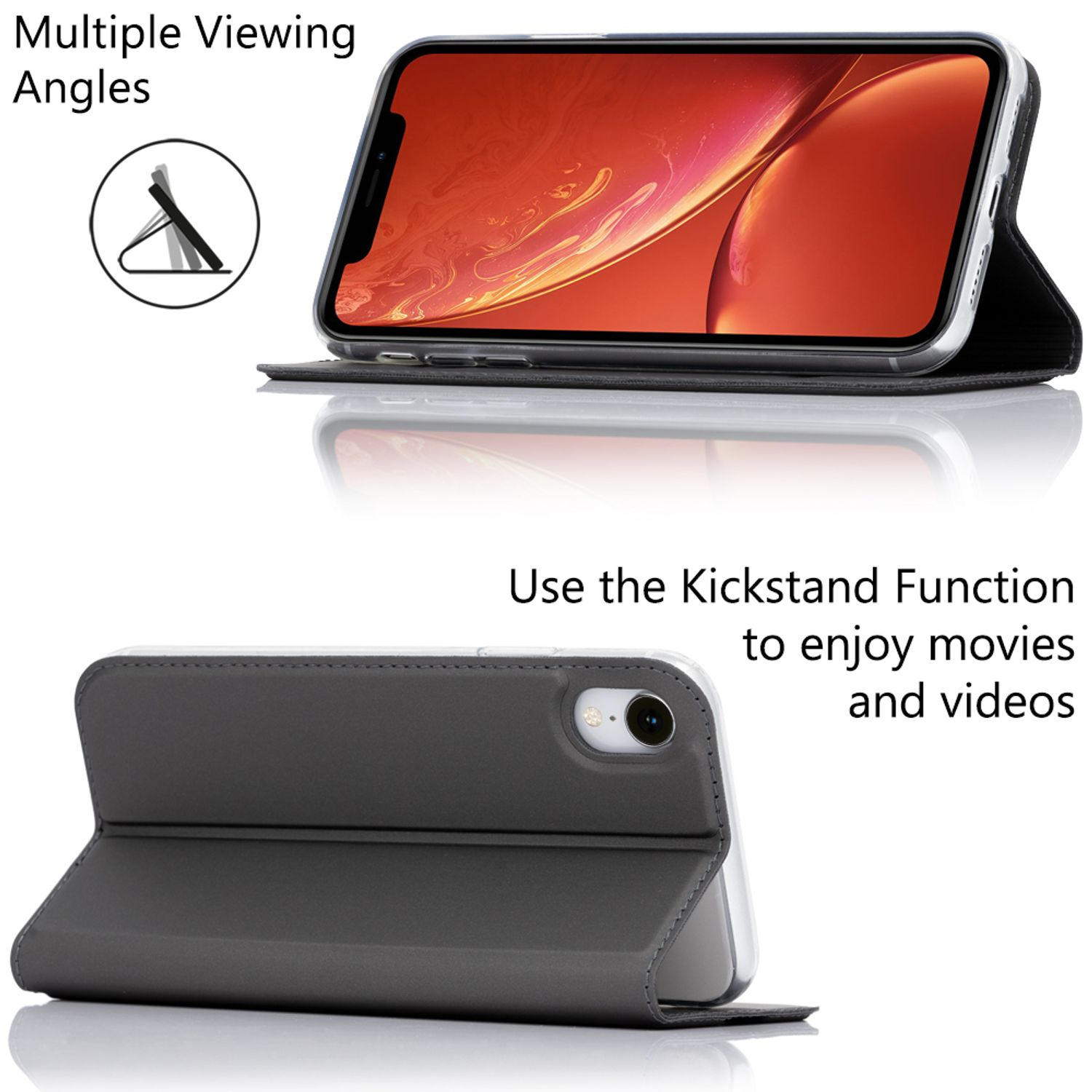 Flip mit Klapphülle Case XR, Flip NALIA Cover, Apple, Magnetverschluss, Schwarz iPhone