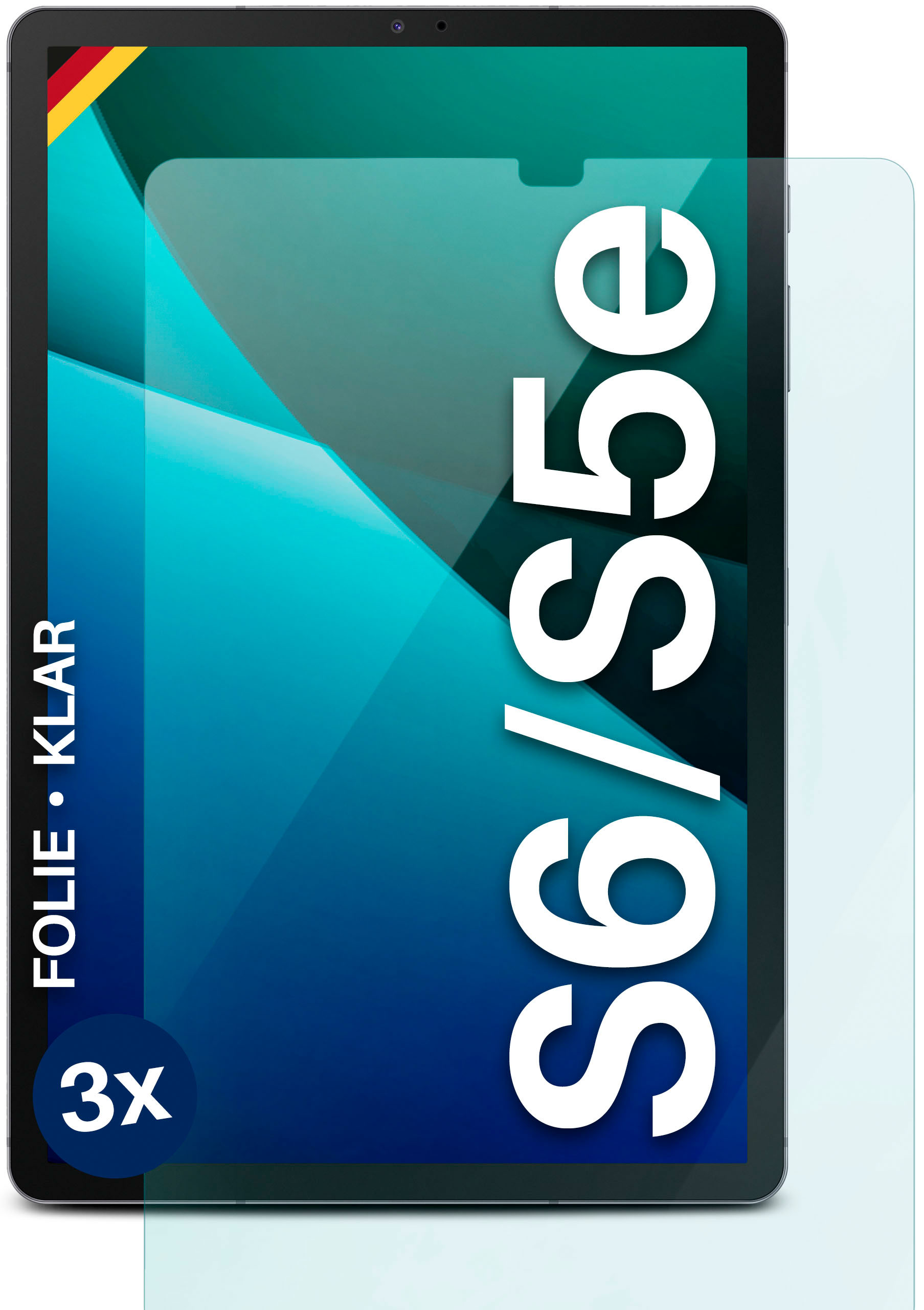 MOEX 3x Schutzfolie, klar Displayschutz(für Galaxy Samsung S5e Tab / S6)