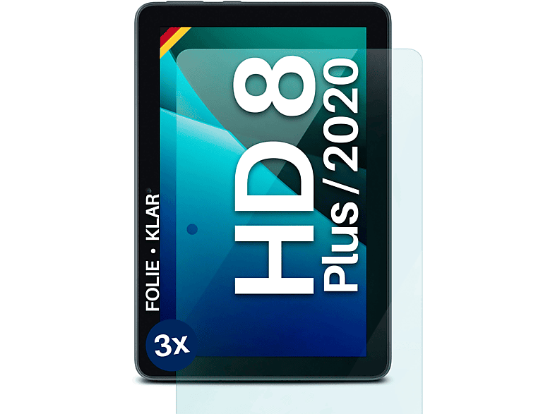 MOEX 3x Schutzfolie, Amazon (2020) HD 8 HD Fire Plus) Displayschutz(für / 8 klar