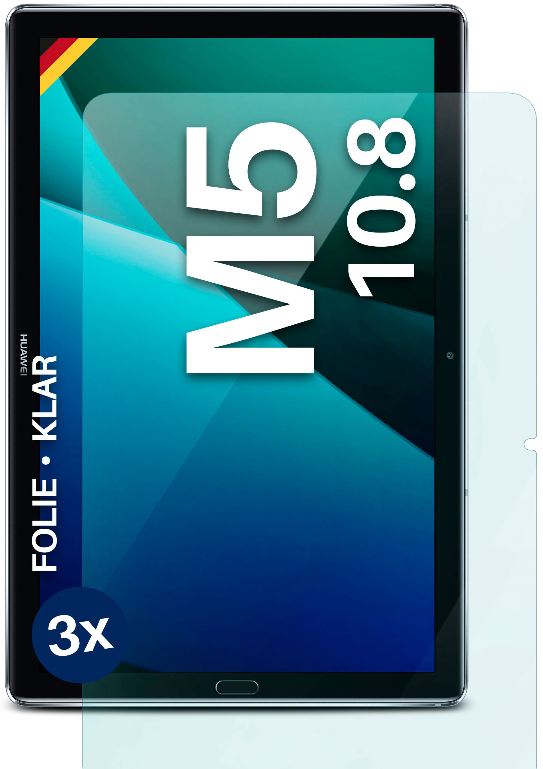 MOEX 3x Schutzfolie, klar Displayschutz(für MediaPad Huawei (10.8)) M5/Pro