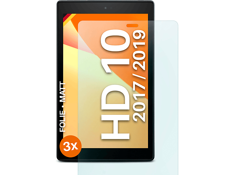 MOEX 3x Schutzfolie, matt Displayschutz(für Fire 10 Amazon (2017/2019)) HD