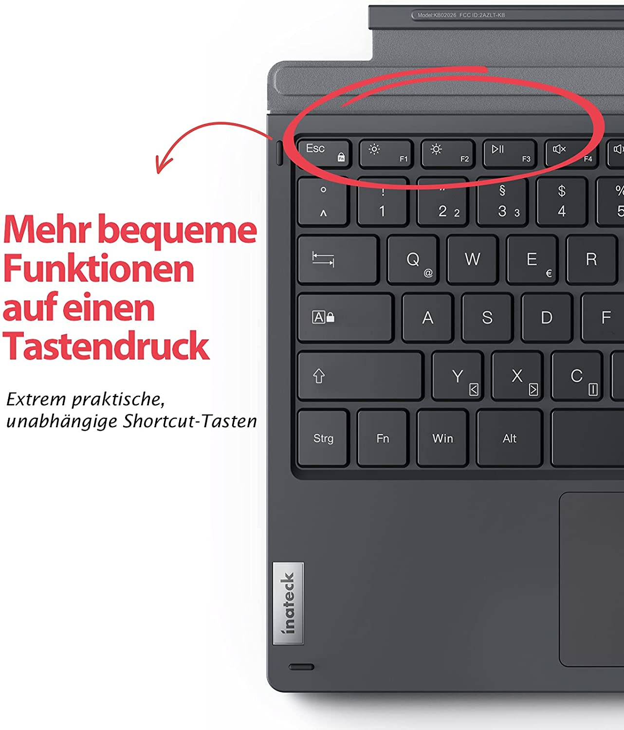 INATECK Surface Pro Tastatur, Kompatibel Tastatur Pro 7/7+/ mit 6/5/4, Surface