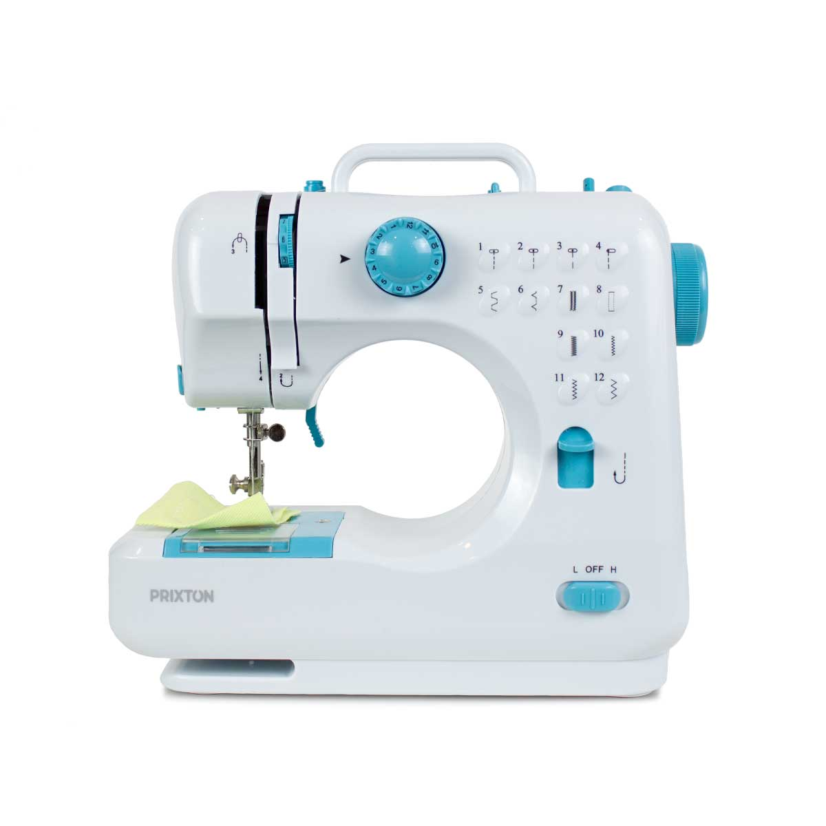 Prixton P110 De coser azul 12 puntos patrones mini maquina portatil con para accesorios integrada y tipos diferentes incluye pedal dimensiones 26x25x11.5