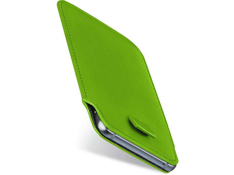 Slide Case, Lime-Green Google, Full Cover, MOEX 5G, 4a Pixel