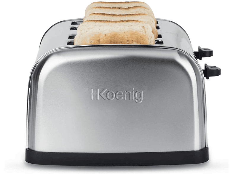 H.KOENIG TOS14 Toaster Silber (1500 Watt, Schlitze: 4)