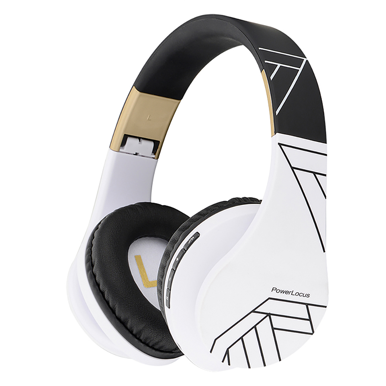 Over-ear Kopfhörer P2, Schwarz/Weiß Bluetooth POWERLOCUS