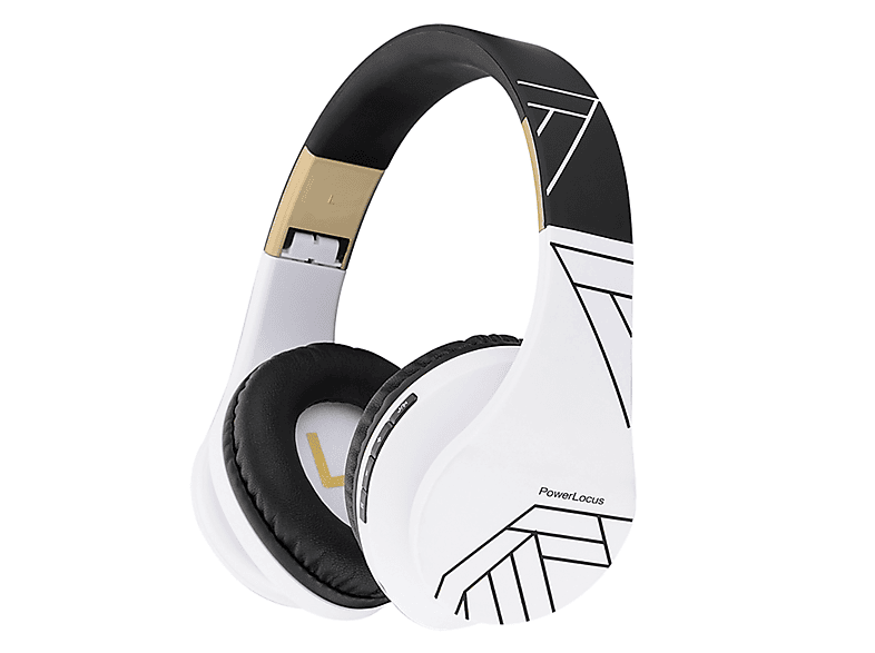 POWERLOCUS P2, Over-ear Kopfhörer Schwarz/Weiß Bluetooth