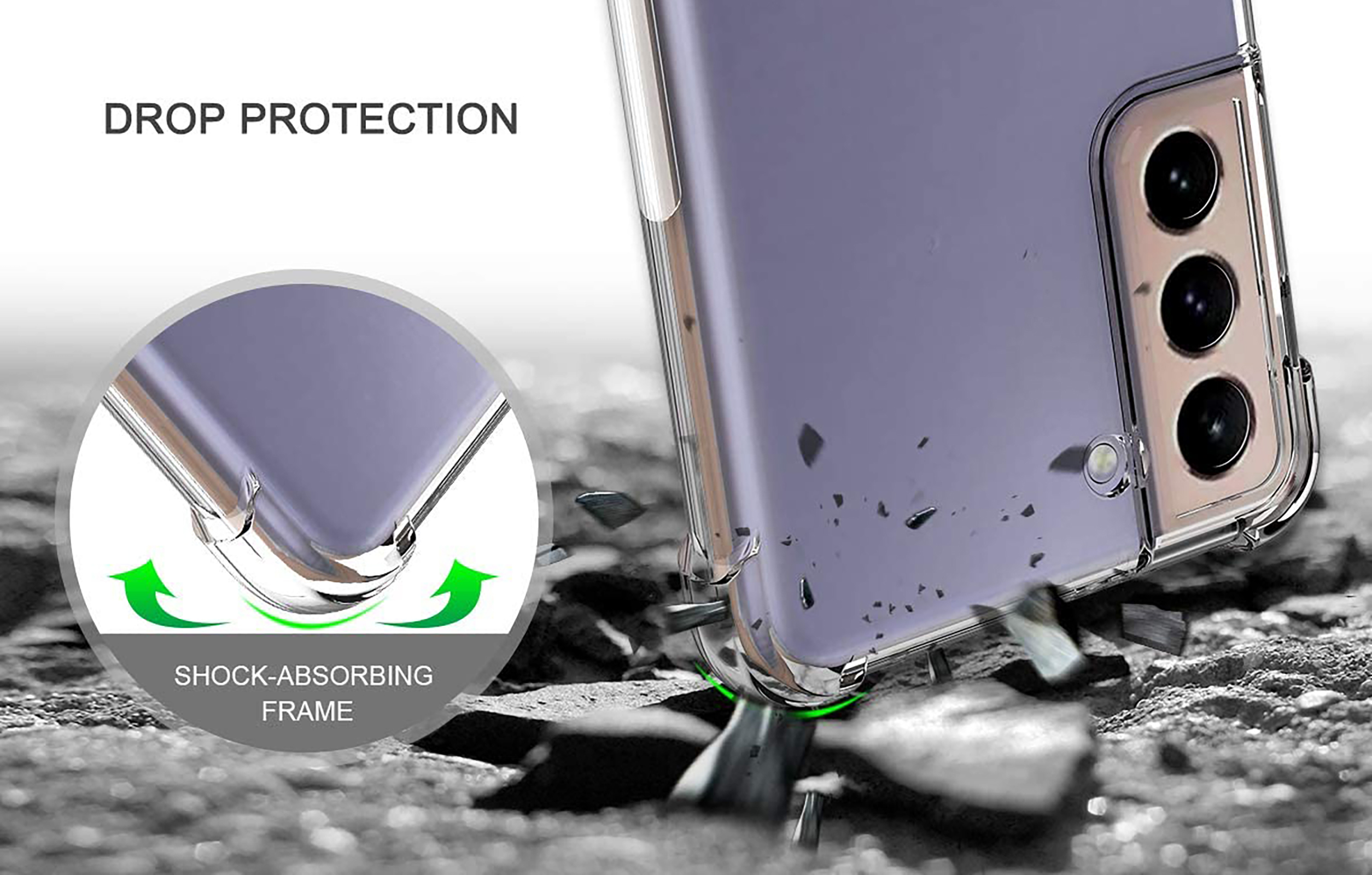 Hülle S22 Transparent Verstärkt, Silikon ARRIVLY Backcover, Plus, Samsung, Galaxy