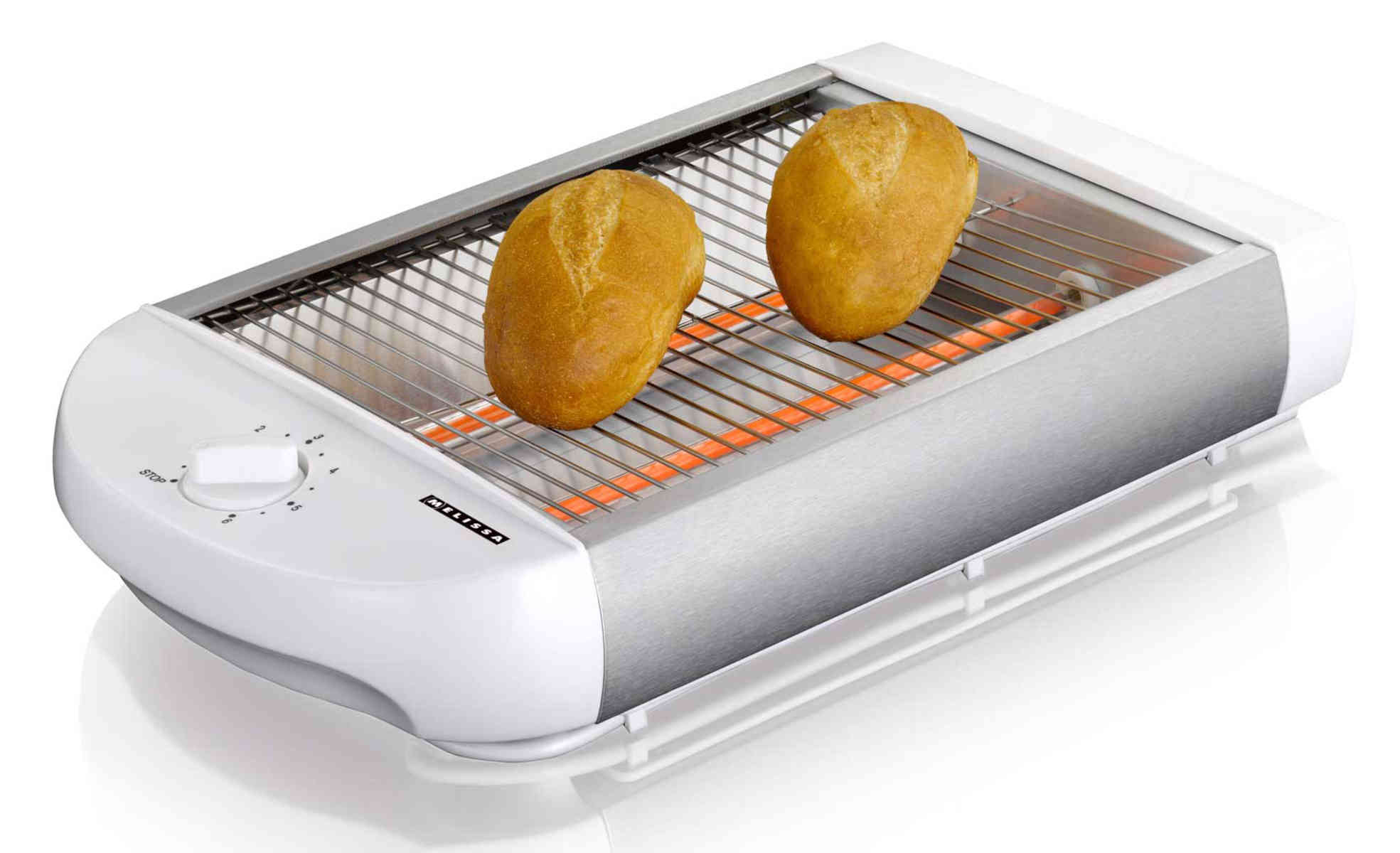 MELISSA 16140111 Flach-Toaster weiß (600 Schlitze: Watt, 1)