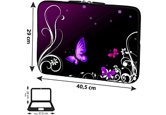 PEDEA Laptop Hülle "Purple Butterfly" 15,6 Zoll (39,6cm) Notebook Sleeve Sleeve für Universal Neopren, Purple Butterfly