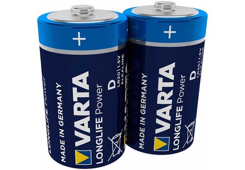 VARTA Longlife Power Mono D Batterie 4920 LR20 (2er Blister) Mando  Distancia Batterie, AlMn, 1.5 Volt, 16.5 Ah