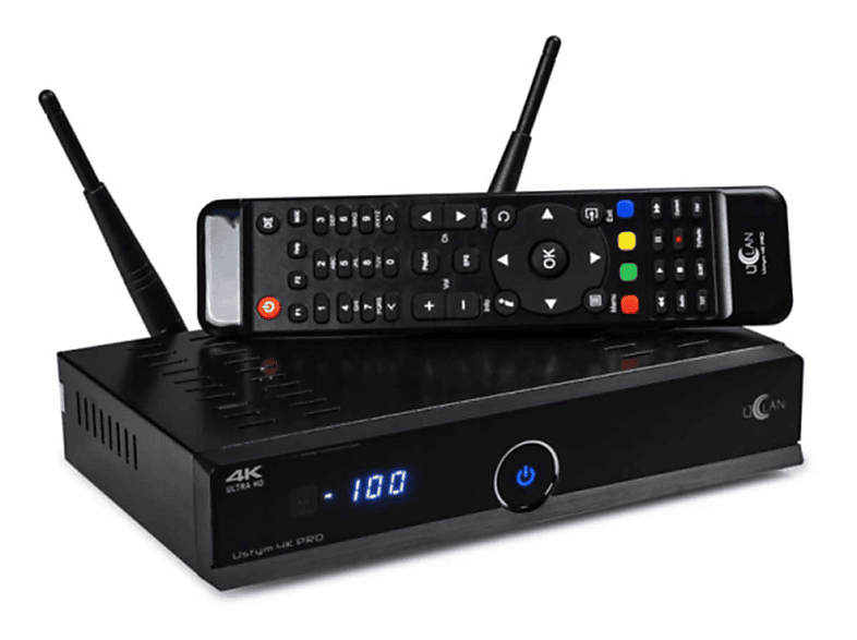 UCLAN Ustym 4K Pro Sat-Receiver (HDTV, PVR-Funktion=optional, DVB-T2 (H.265), DVB-C, DVB-S2, schwarz)