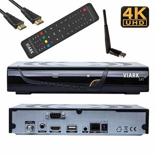 Receptor satélite - VIARK SAT 4K, 1 x HDMI, 2 x USB, Negro