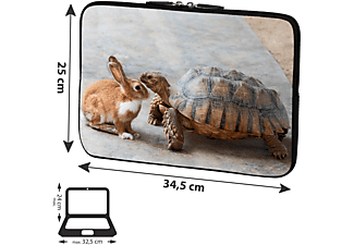 PEDEA Laptop Hülle "Rabbit & Turtle" 13,3 Zoll (33,8cm) Notebook Sleeve Sleeve für Universal Neopren, Rabbit & Turtle
