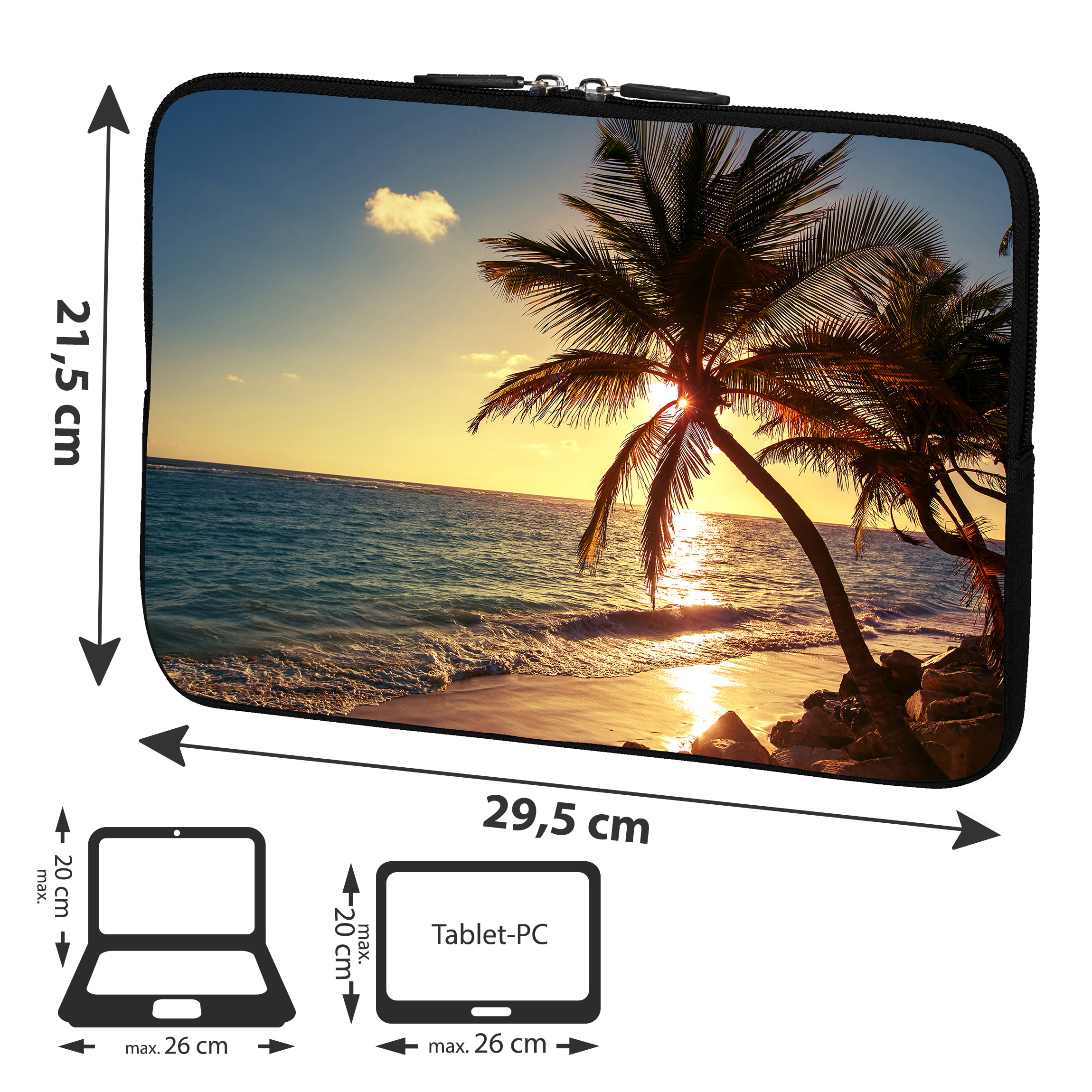 PEDEA Tablet Universal Hülle Beach Neopren, (25,6 Zoll \
