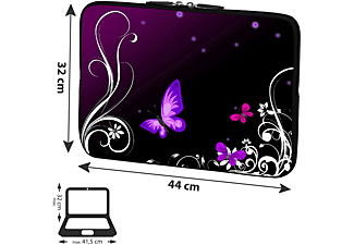 PEDEA Laptop Hülle "Purple Butterfly" 17,3 Zoll (43,9 cm) Notebook Sleeve Sleeve für Universal Neopren, Purple Butterfly