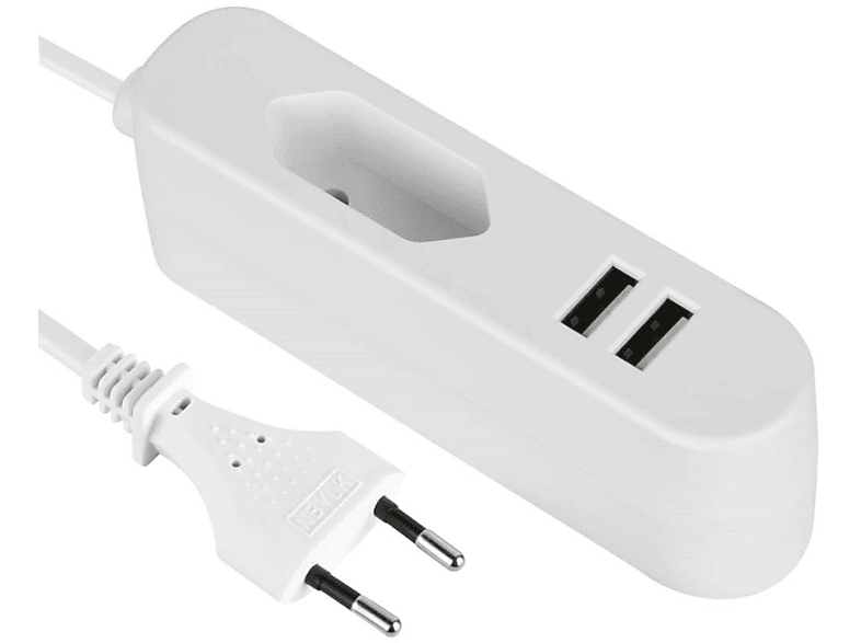 ARLI USB mit 2 Steckdosenleiste 1,4m