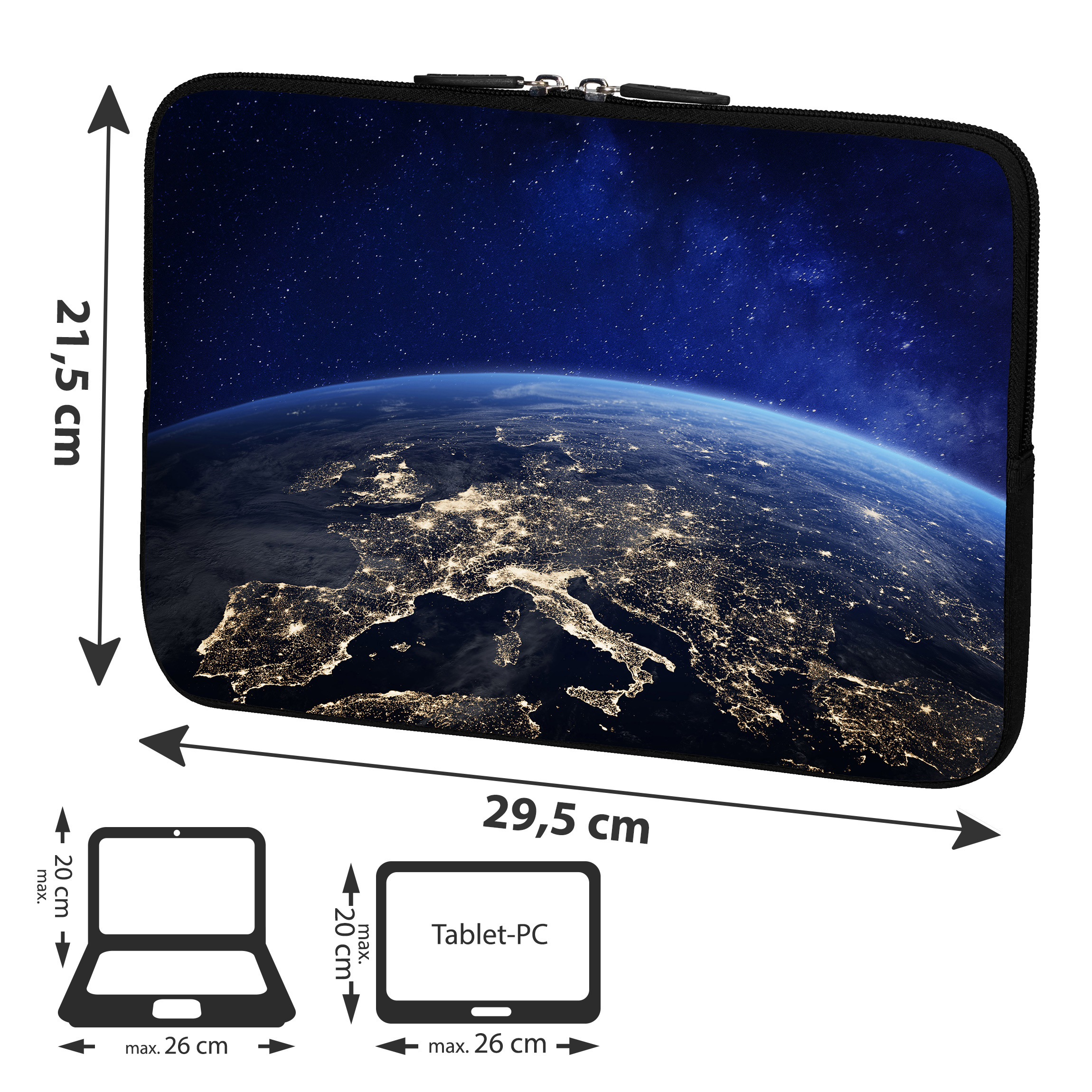 cm) Sleeve PEDEA Tablet Zoll Neopren, Universal für Space 10,1 Night Tablettasche \