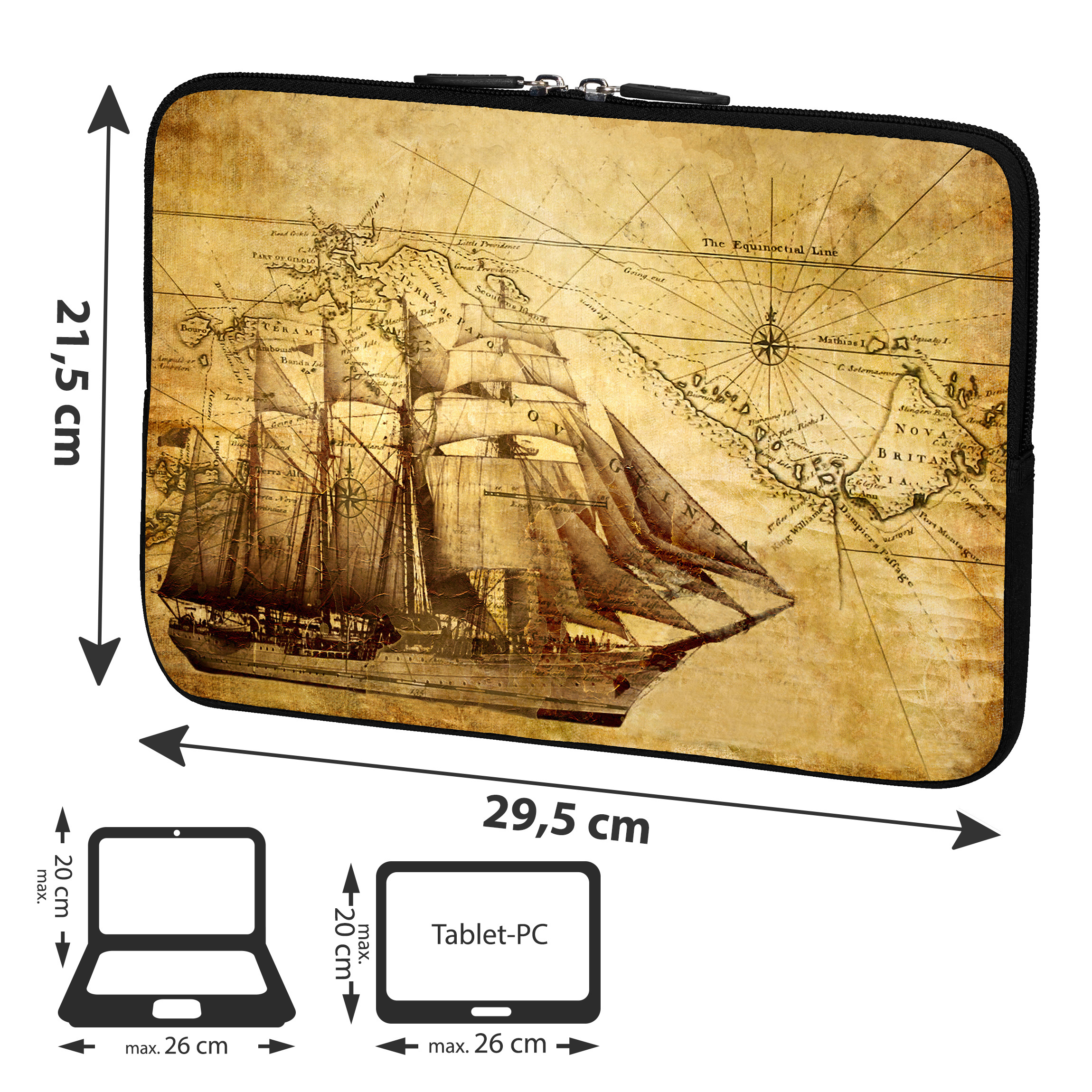 Tablet Zoll (25,6 Neopren, für Universal Ship Sleeve Tablettasche PEDEA Ship\