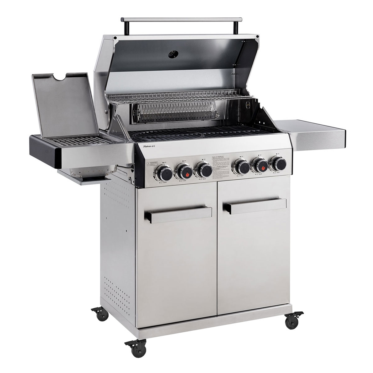 Silber 4+2 kW) Gasgrill, (20,7 TAINO PLATINUM