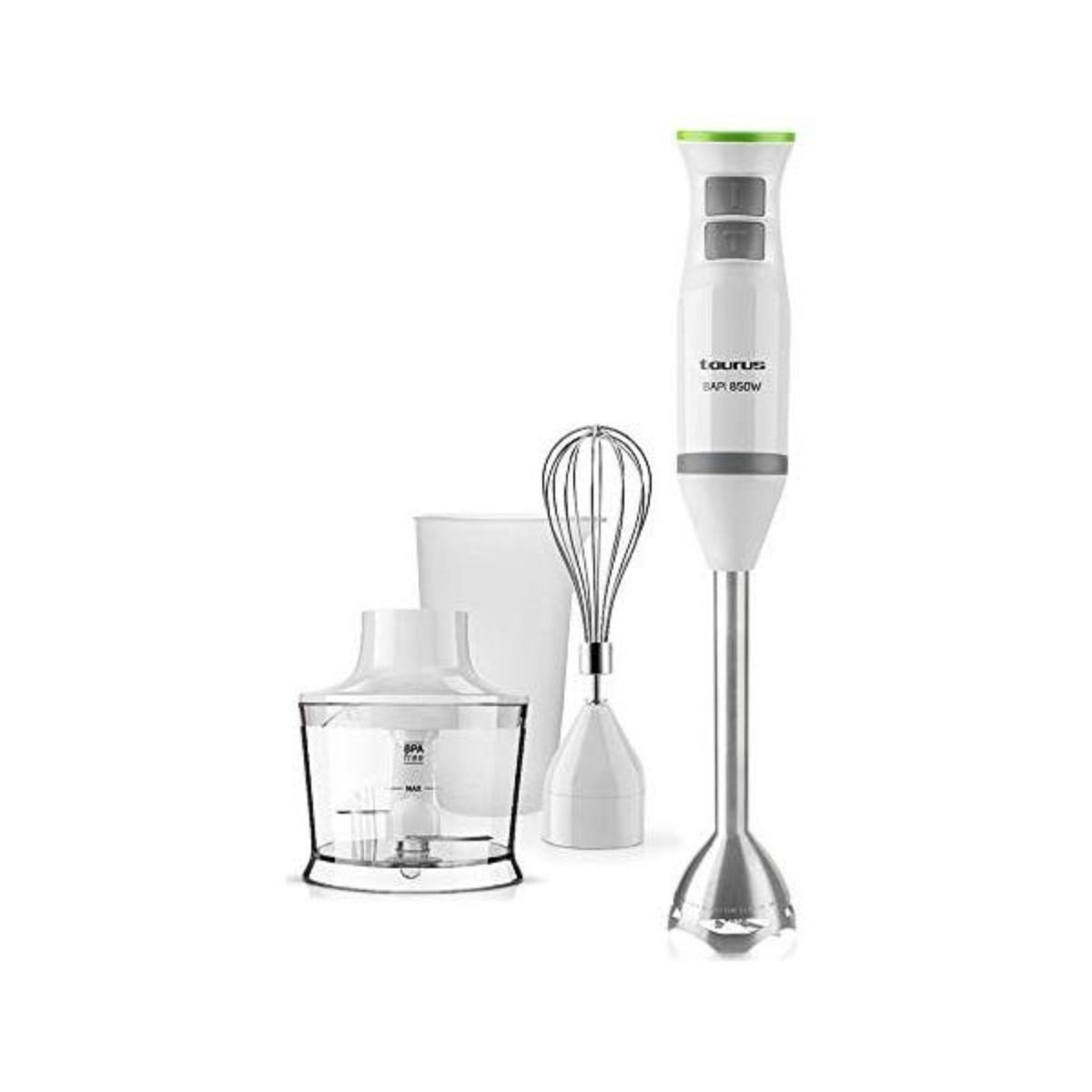 Amasadora - BATIDORA DE MANO TAURUS BAPI 850 PLUS INOX TAURUS, 850 W, 20 velocidades, Blanco
