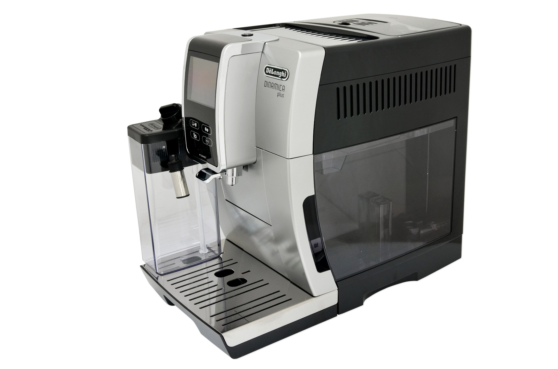 DELONGHI Dinamica Kaffeevollautomat 370.85.SB Plus Silber/Schwarz ECAM