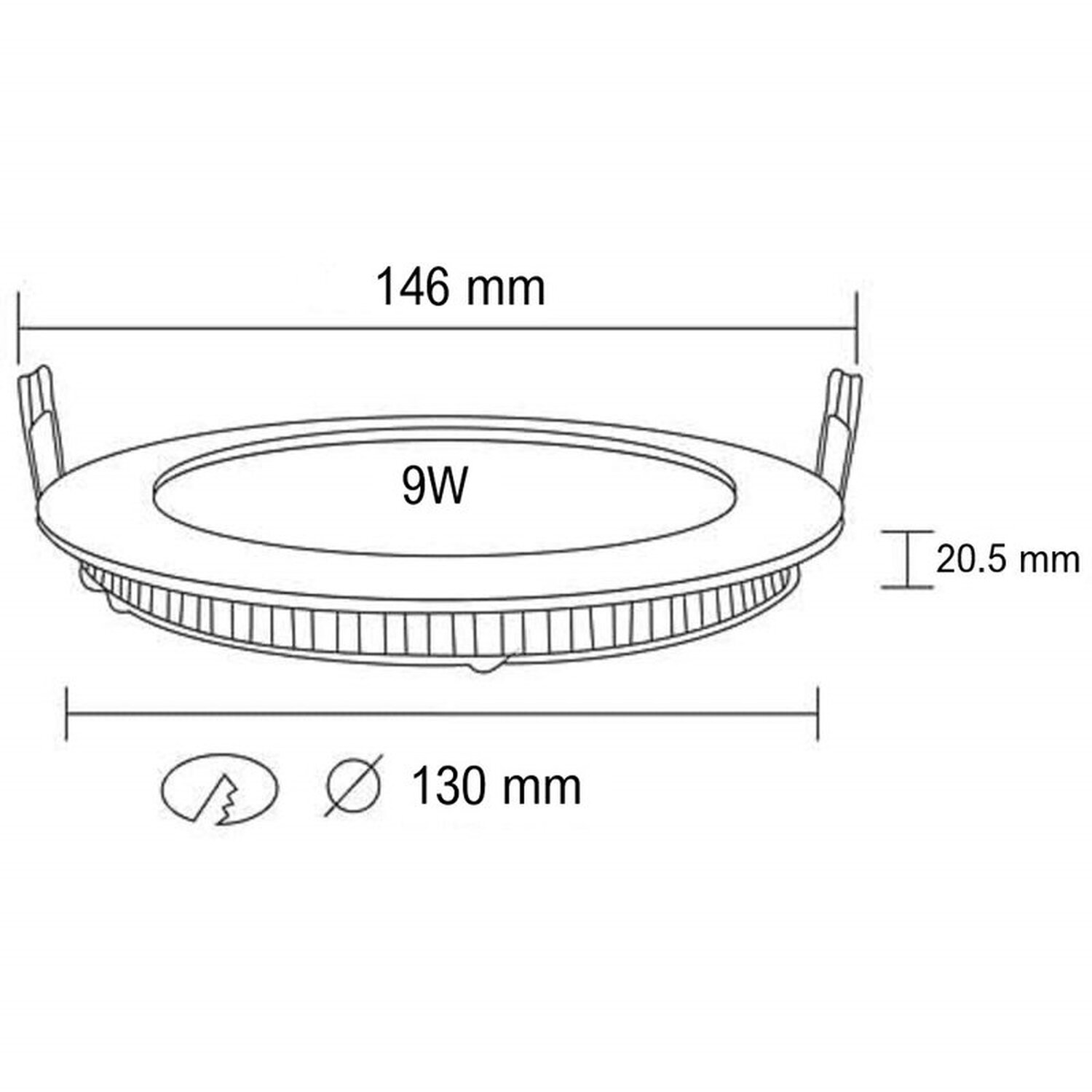 COFI 9W Einbau Panel LED Deckenleuchte Kaltweiß