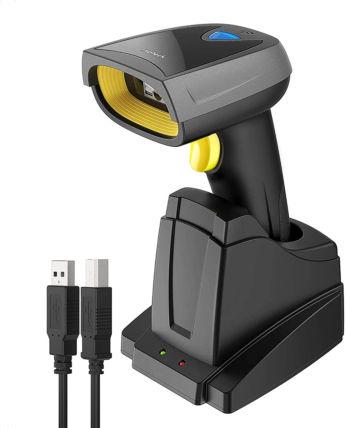 Scanner BCST-52 INATECK QR mit Barcode Bluetooth, Barcode Scanner Wireless Code Ladestation, 2D Scanner