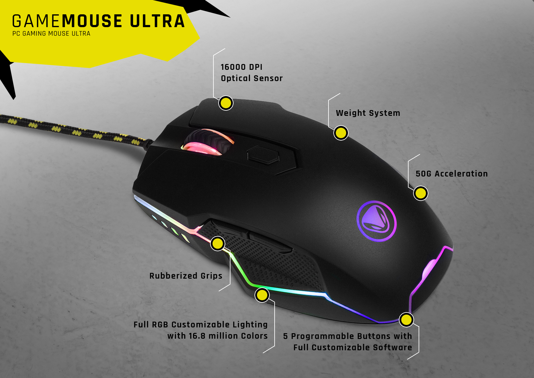 SNAKEBYTE Ultra™ Game:Mouse Schwarz Gaming-Maus,