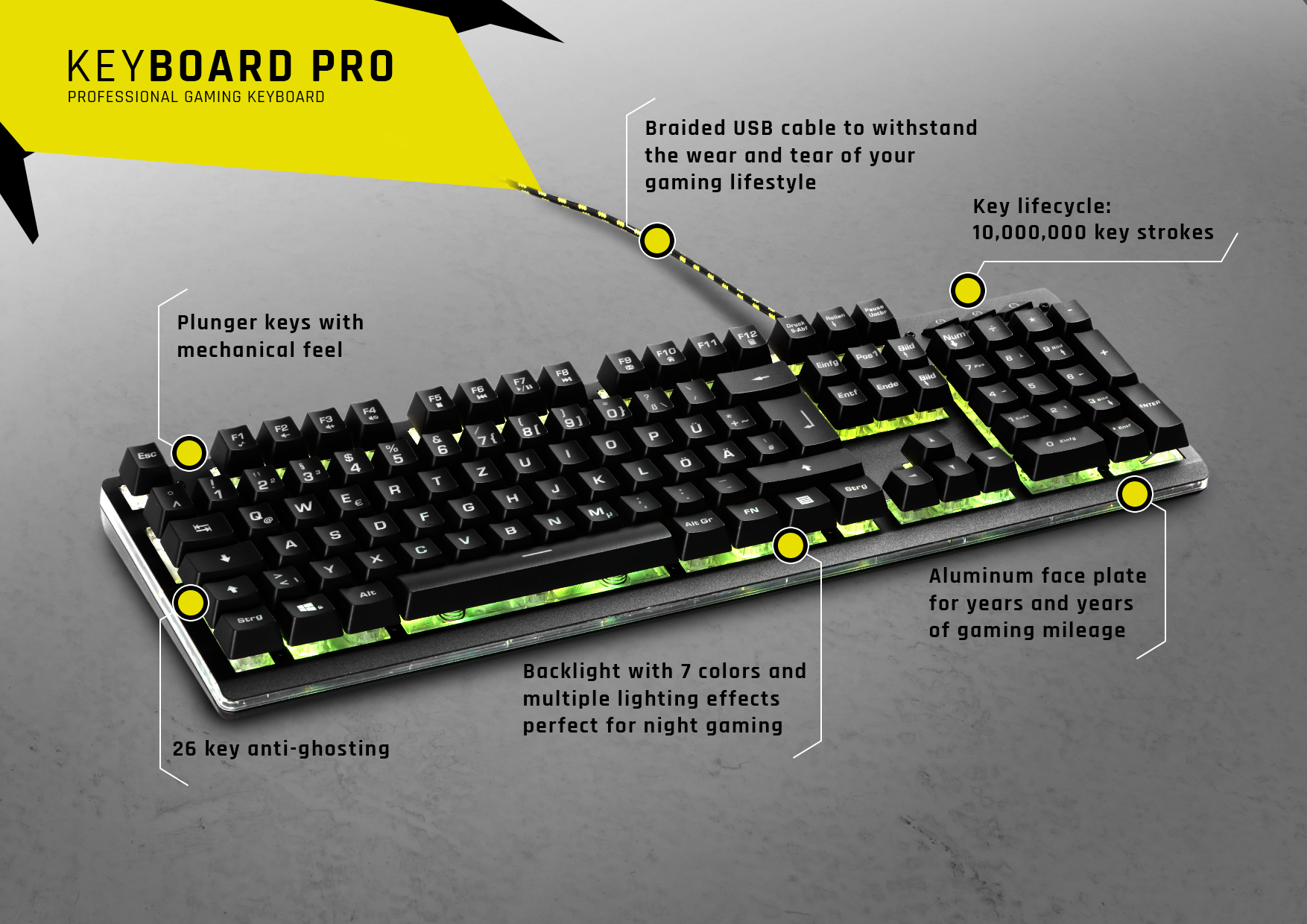 SNAKEBYTE Key:Board Pro™, Gaming-Tastatur, Mechanisch