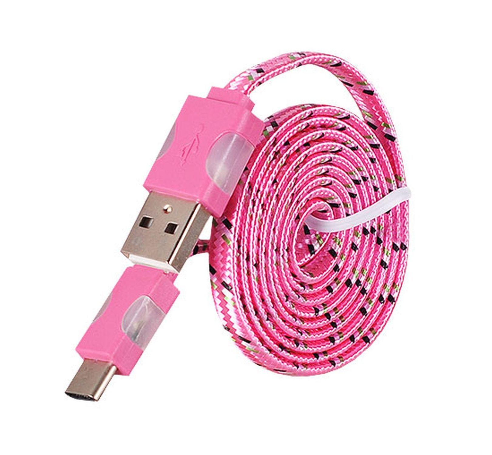 COFI 1m USB Typ C Datenkabel, Ladekabel, LED Licht Nylon Violett