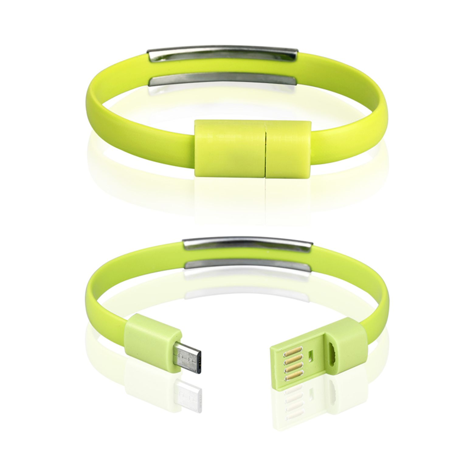COFI Micro USB Stylisch Armband, Grün Ladekabel