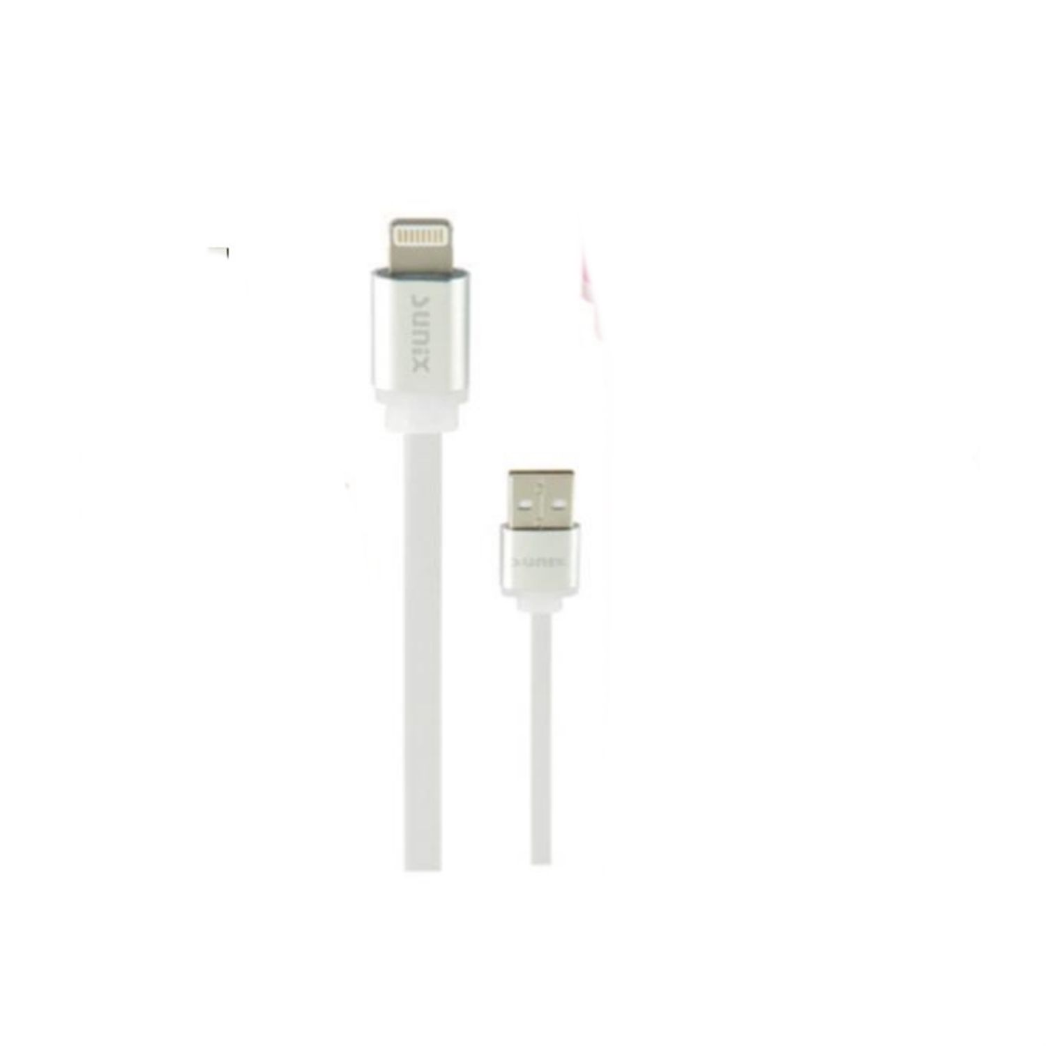 Lightning SUNIX Ladekabel, 1,2m Softtouch (iOS), 3A Weiß iPhone