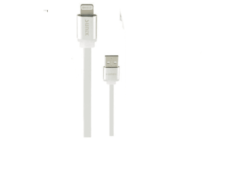 SUNIX 1,2m 3A Softtouch (iOS), Lightning iPhone Ladekabel, Weiß