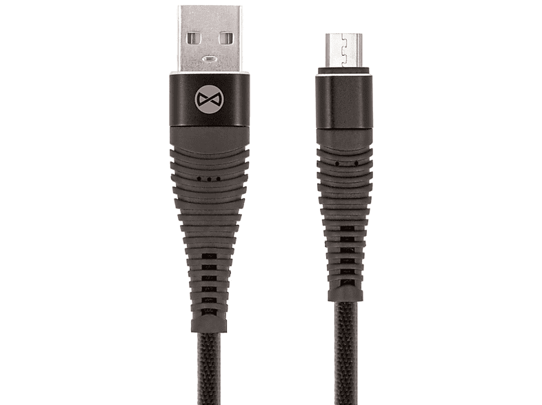 FOREVER Shark 1m 2A Micro USB, Ladekabel, Schwarz