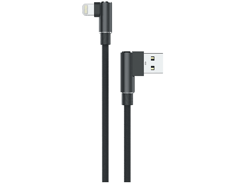 L-Form (iOS), 3m Lightning iPhone Ladekabel, SUNIX Schwarz 2a 90°