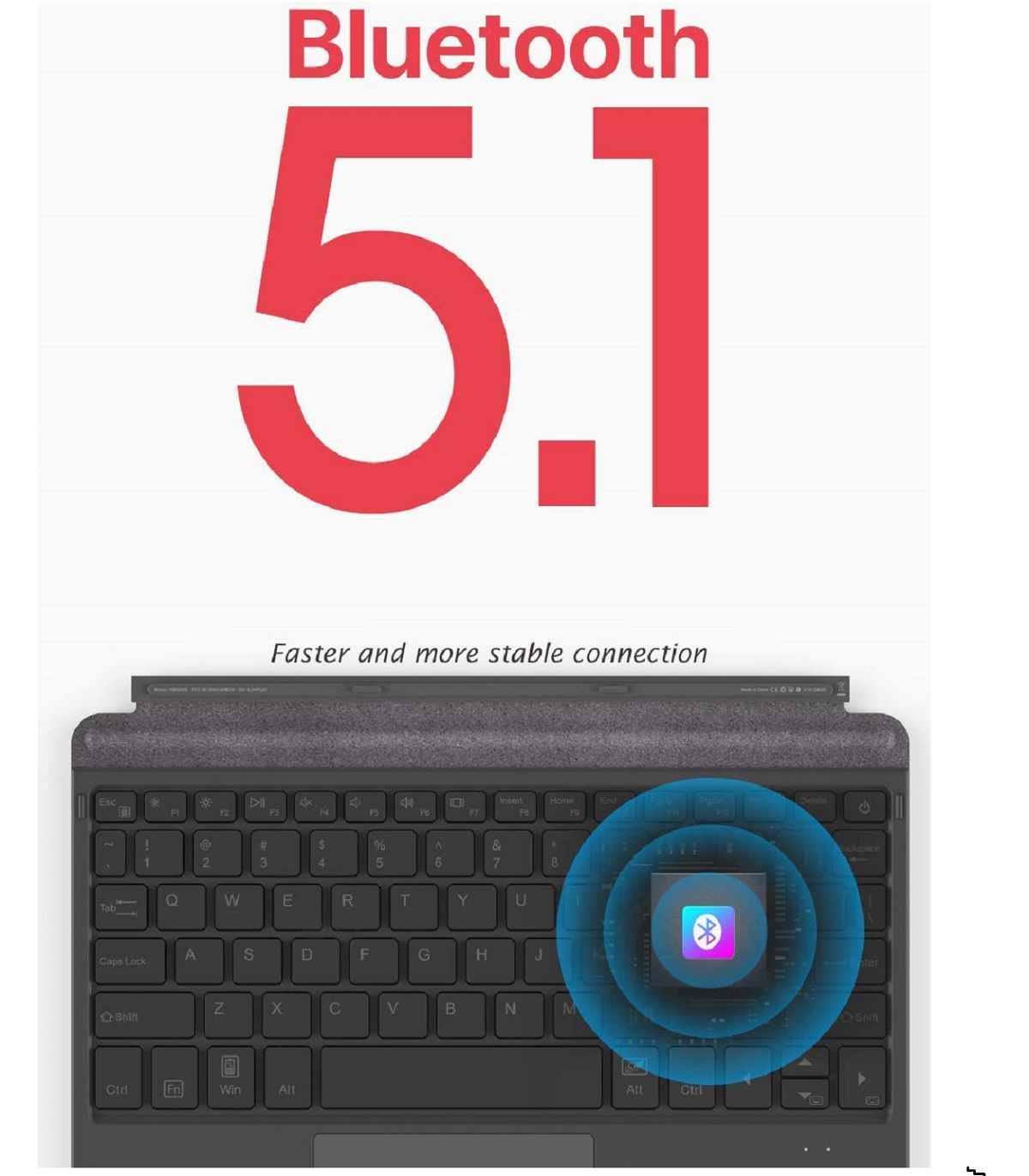 7 Generation), Trackpad, Farben INATECK Tablet-Tastatur Bluetooth (1&2&3 Tastatur Go Hintergrundbeleuchtung, für Surface 5.1,
