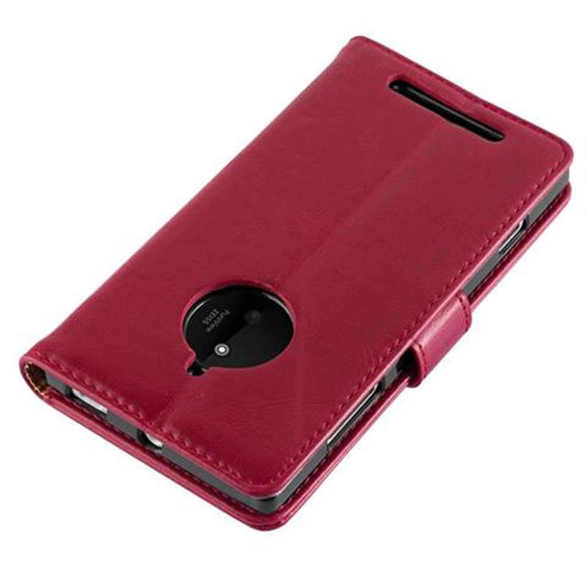 CADORABO Hülle Luxury Book Style, 830, ROT Bookcover, Nokia, WEIN Lumia