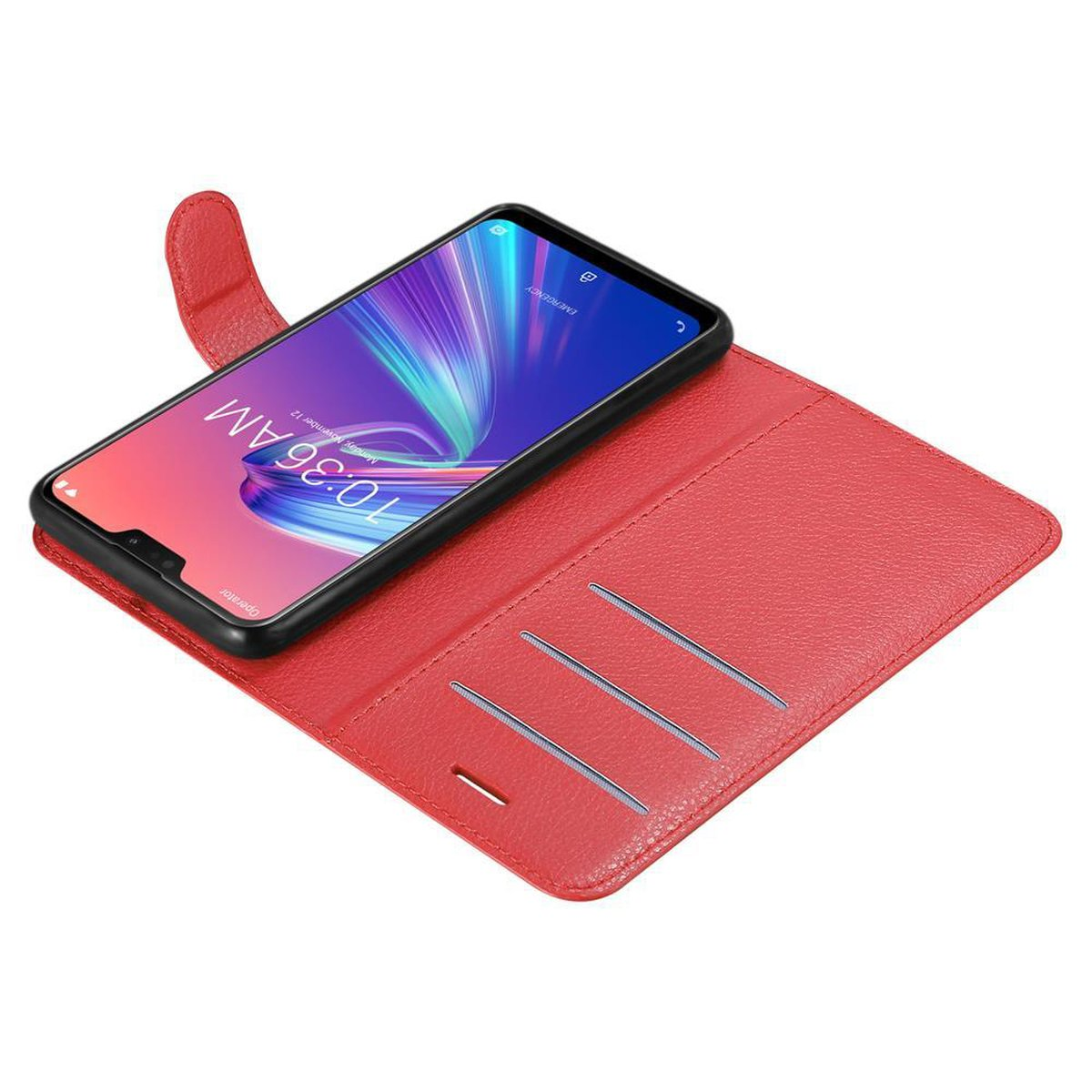 Hülle CADORABO Bookcover, M2 Standfunktion, (6.3 PRO Asus, KARMIN Zoll), MAX ROT Book ZenFone