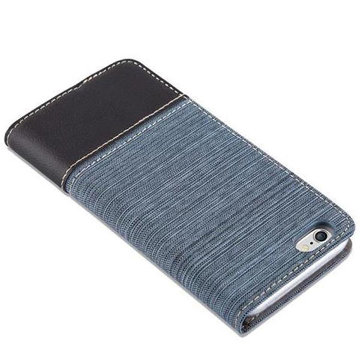 CADORABO Schutzhülle im 6S, iPhone Bookcover, DUNKEL / SCHWARZ 6 Apple, Style, Book Jeans BLAU