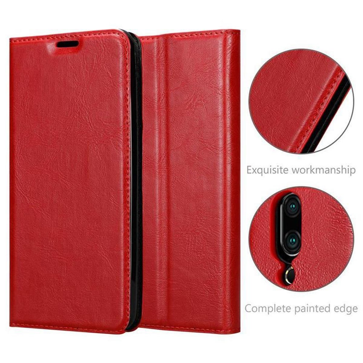 Magnet, 16S, Hülle Book Invisible MEIZU, Bookcover, APFEL CADORABO ROT
