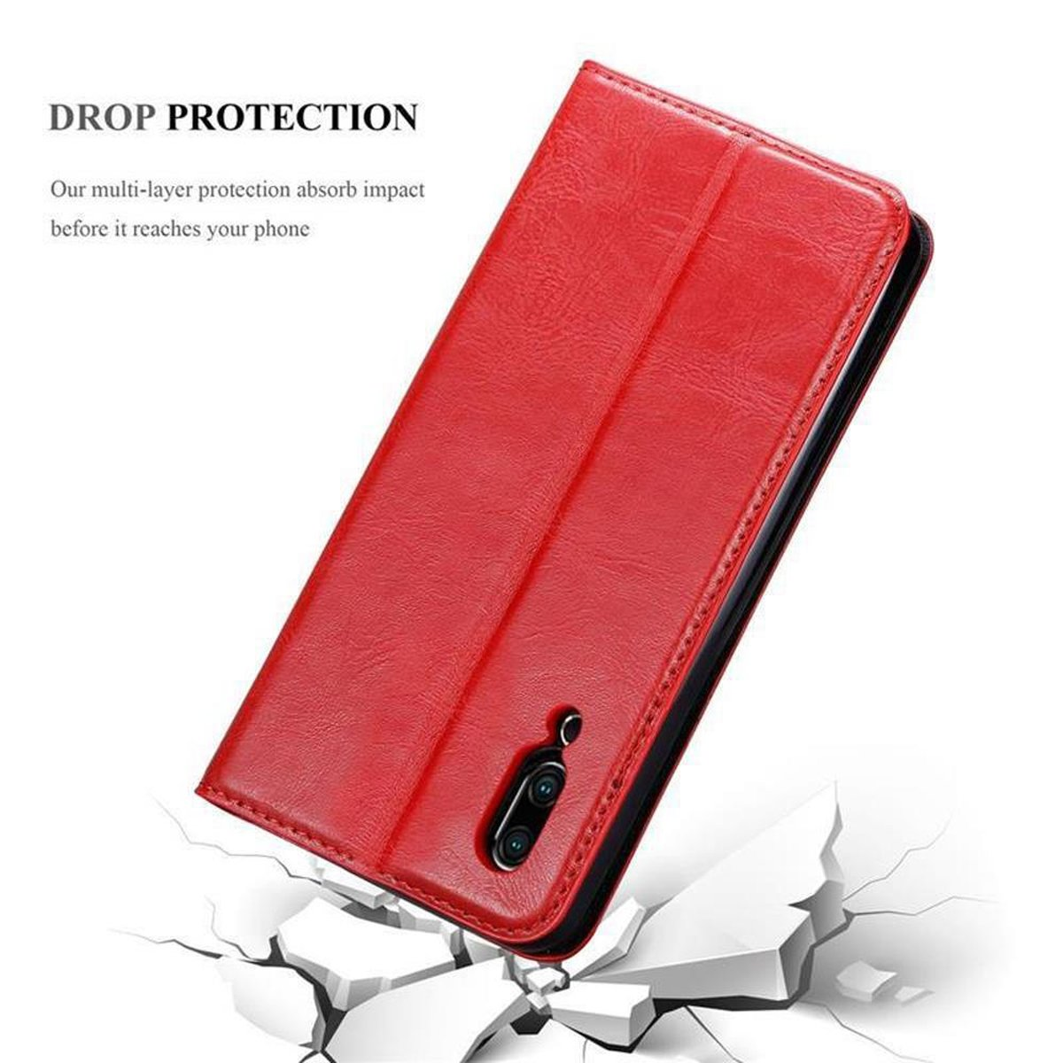 Magnet, 16S, Hülle Book Invisible MEIZU, Bookcover, APFEL CADORABO ROT
