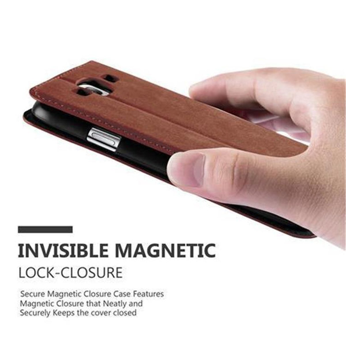 CADORABO Book Hülle Invisible Magnet, / S3 S3 CAPPUCCINO Bookcover, BRAUN Samsung, Galaxy NEO