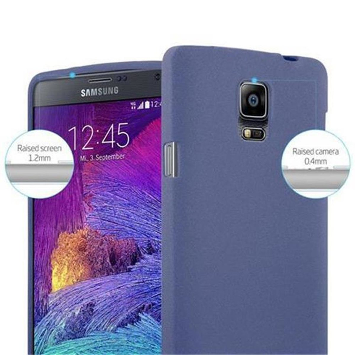 Samsung, TPU DUNKEL 4, Galaxy CADORABO Backcover, BLAU FROST Schutzhülle, NOTE Frosted