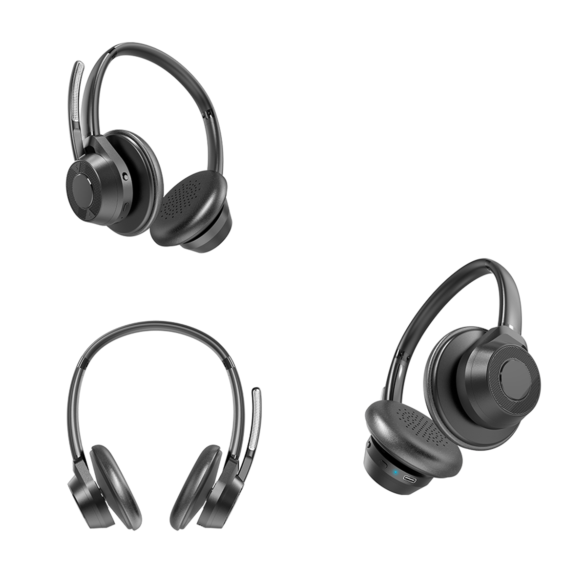 HAPPYSET Profi, On-ear Bluetooth Headset Kopfhörer Bluetooth Schwarz