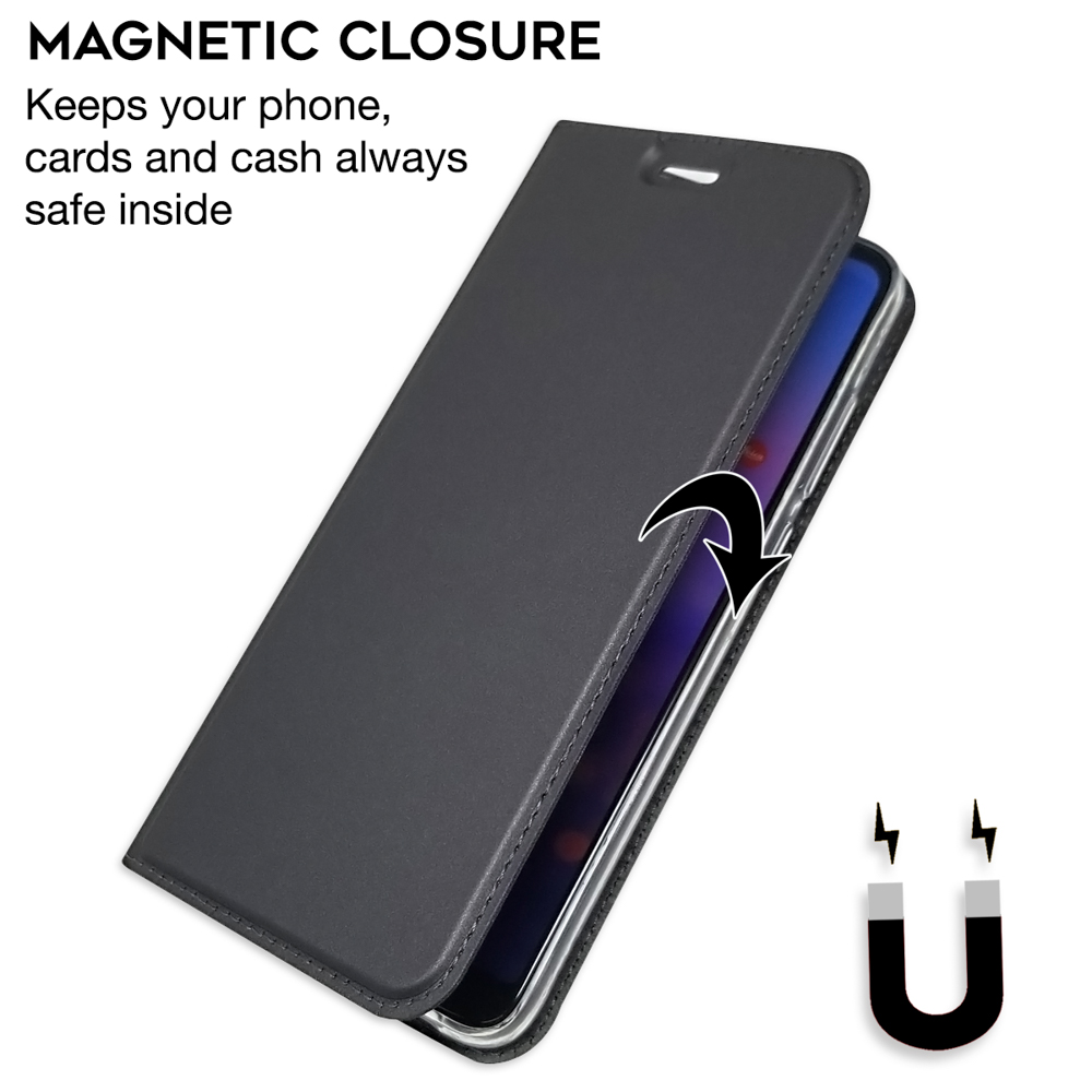 NALIA Flip Flip Huawei, Cover, P20 Pro, Schwarz Klapphülle mit Magnetverschluss, Case