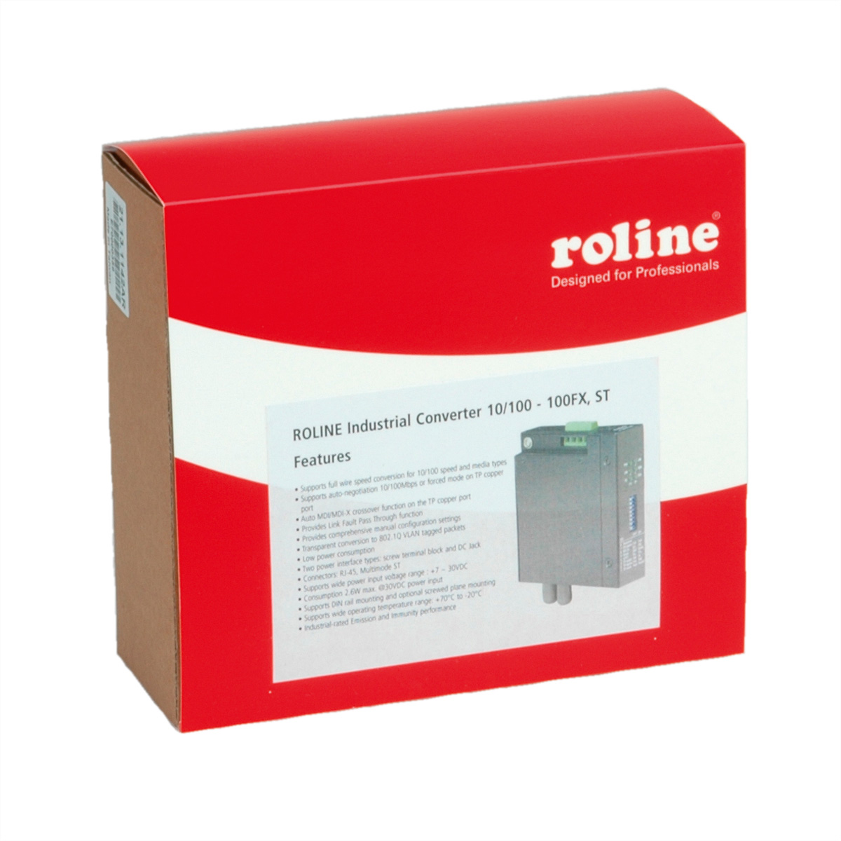 Rote Box mit weißem Text. Die Box hat die Marke ROLINE.